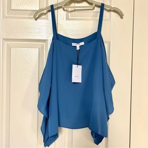 NWT Wren & Willa Cold Shoulder Cornflower Blue Blouse